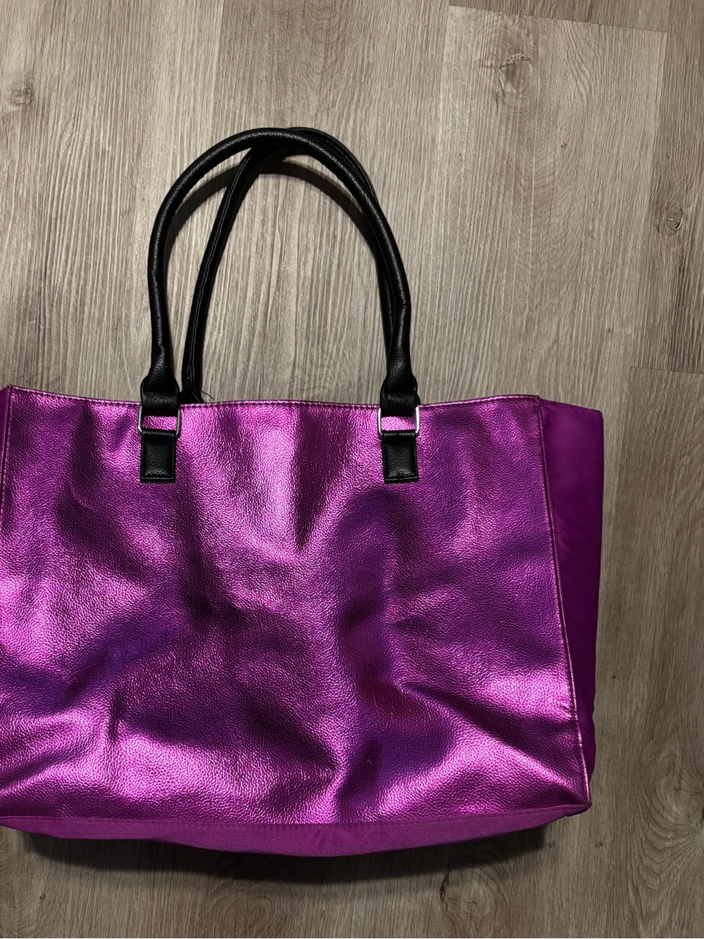 Metallic fuchsia tote bag